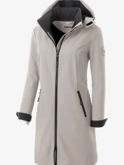 Veste coupe vent longue qualité softshell col montant avec capuche