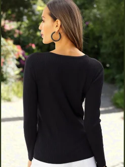 Veste courte en tricot à structure côtelée