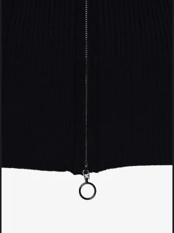 Veste courte en tricot à structure côtelée