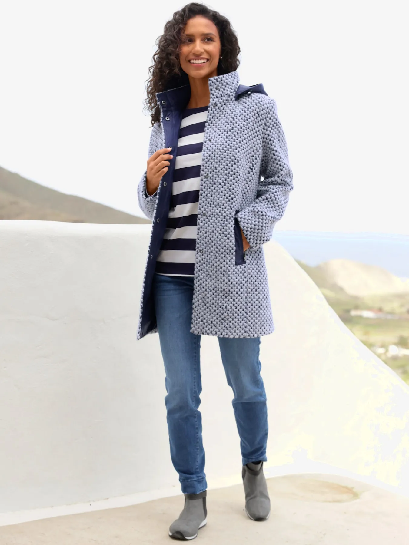 Veste d'extérieur motif structuré discret