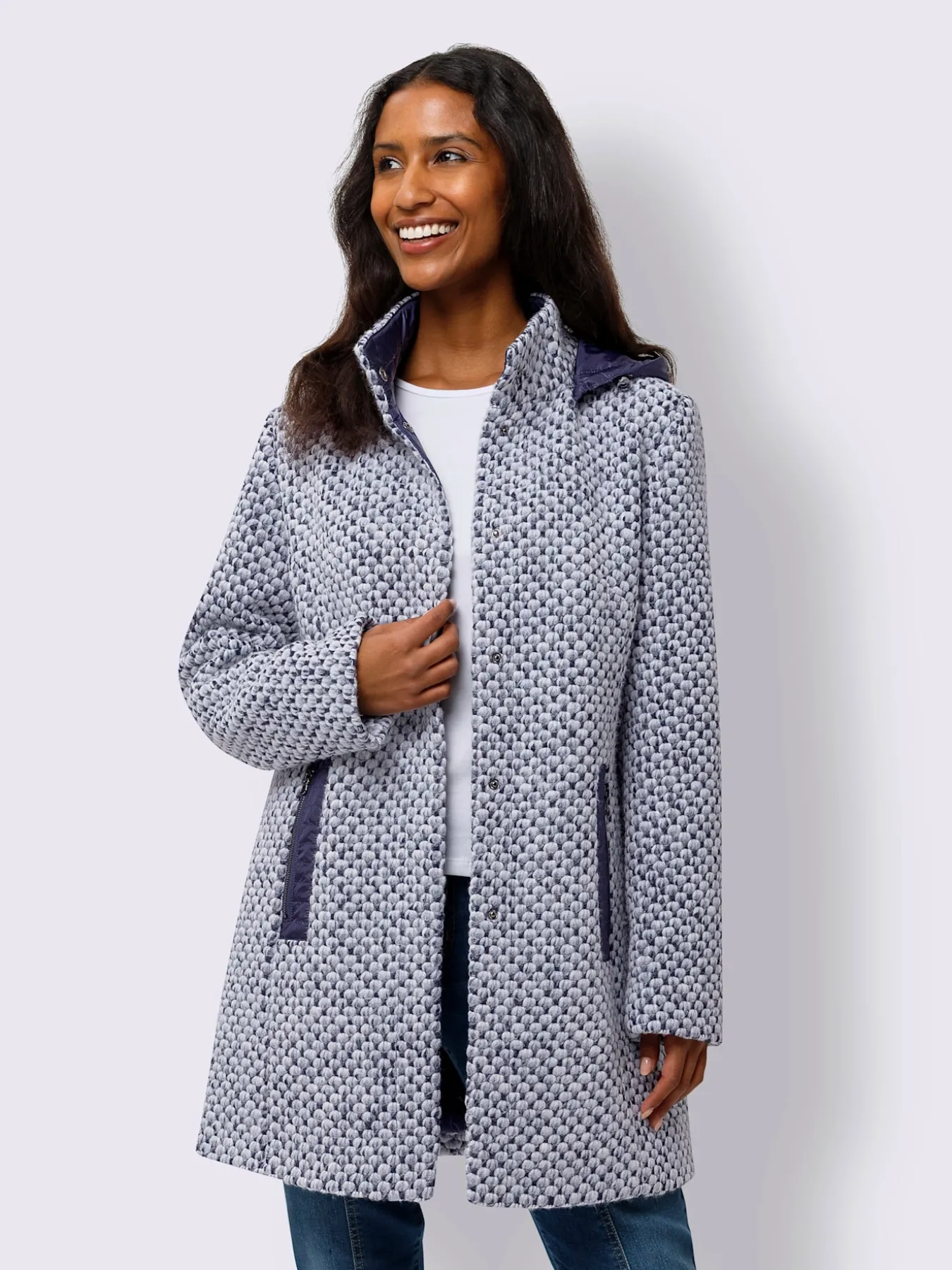 Veste d'extérieur motif structuré discret
