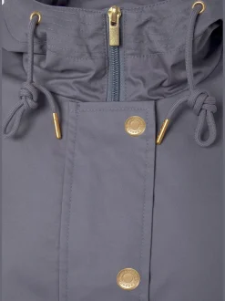 Veste d'extérieur veste légère à capuche réglable et détails dorés