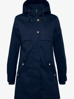 Veste d'extérieur veste légère à capuche réglable et détails dorés