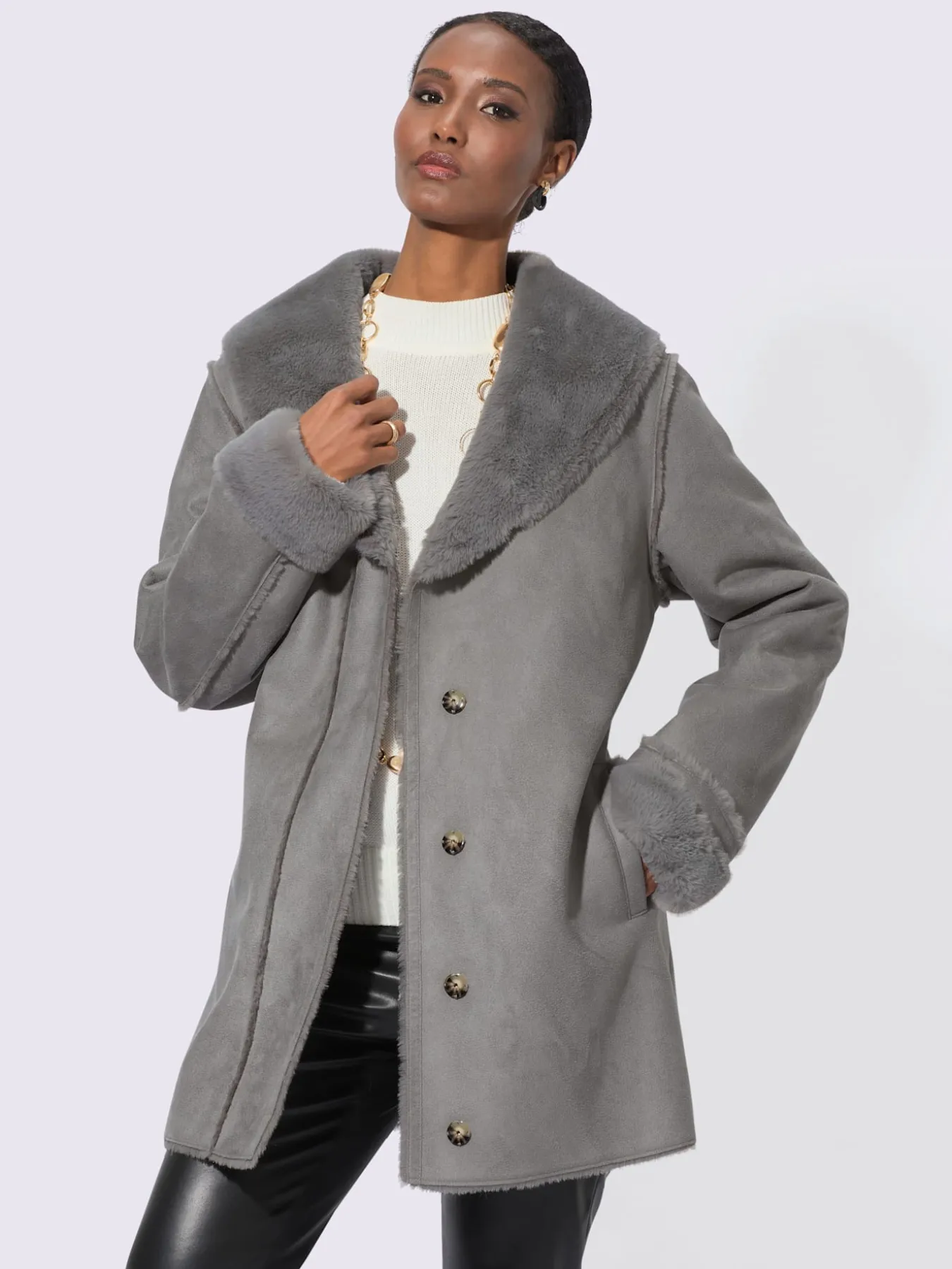 Veste d'hiver col châle mode