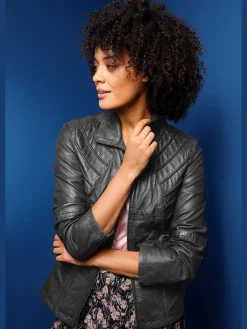 Veste en cuir pur cuir d'agneau nappa