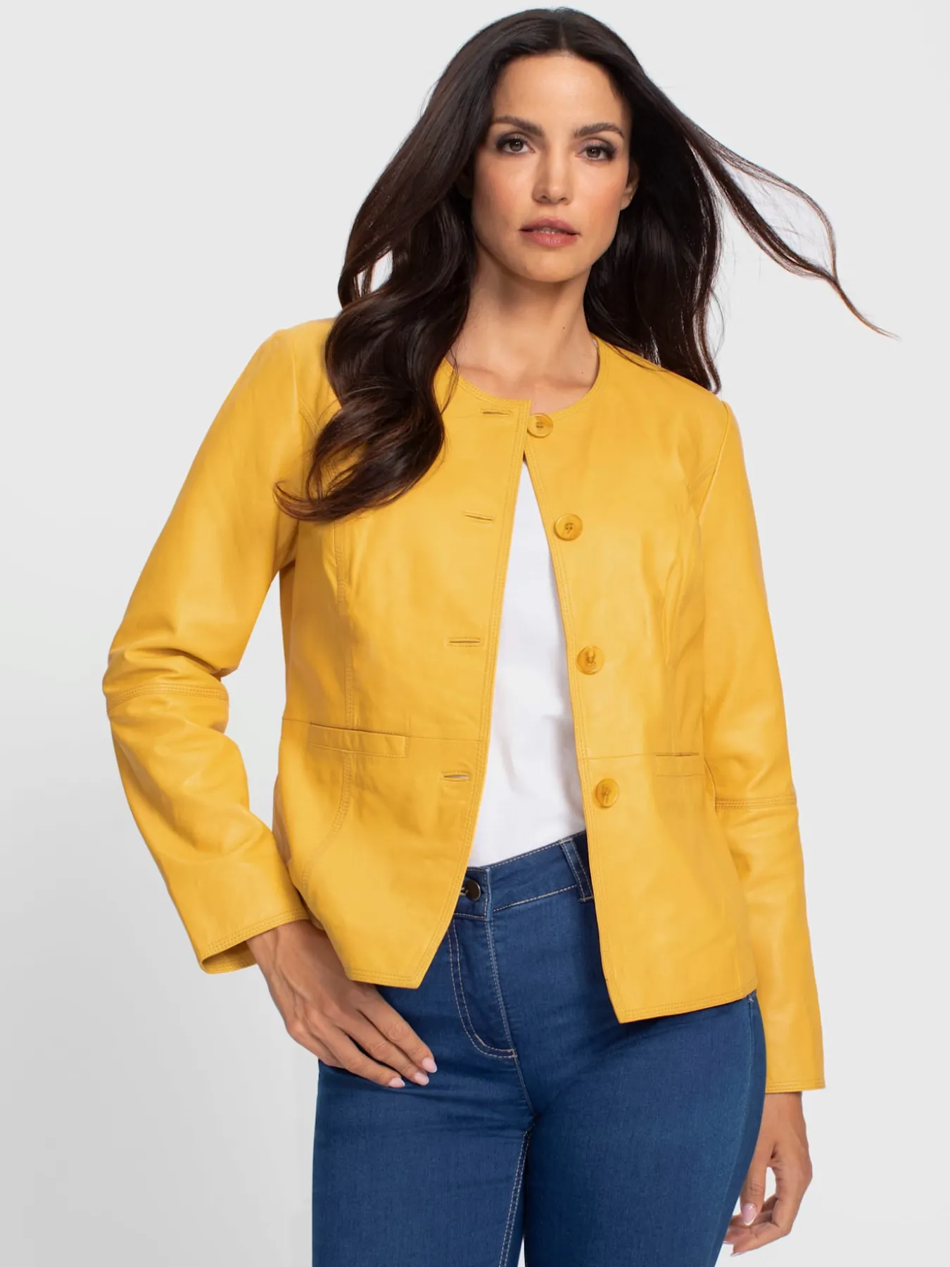 Veste en cuir pur cuir d'agneau nappa