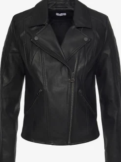 Veste en imitation cuir veste de motard courte en matière synthétique