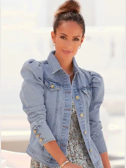Veste en jean avant boutonné