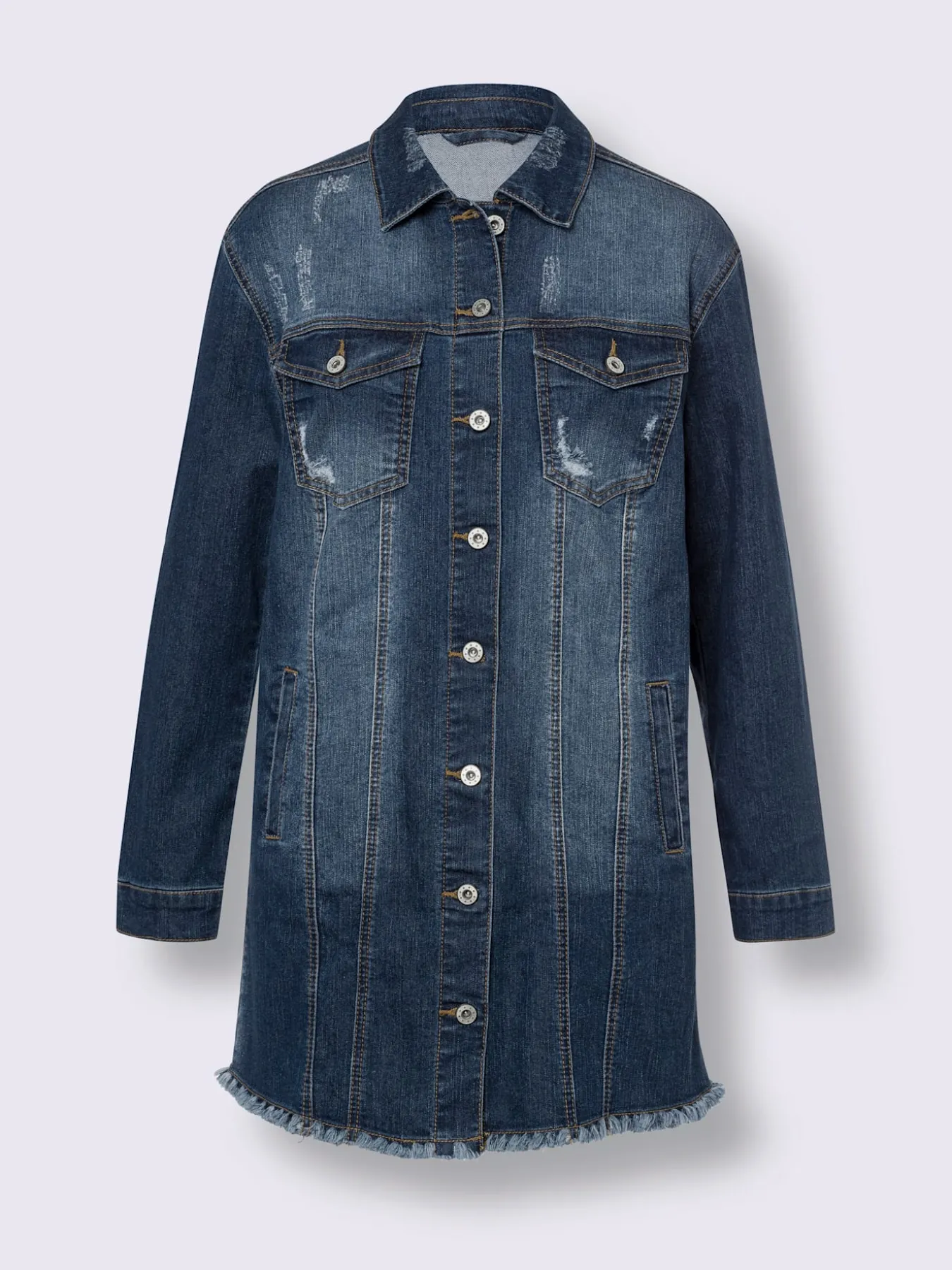 Veste en jean effet « destroy » tendance