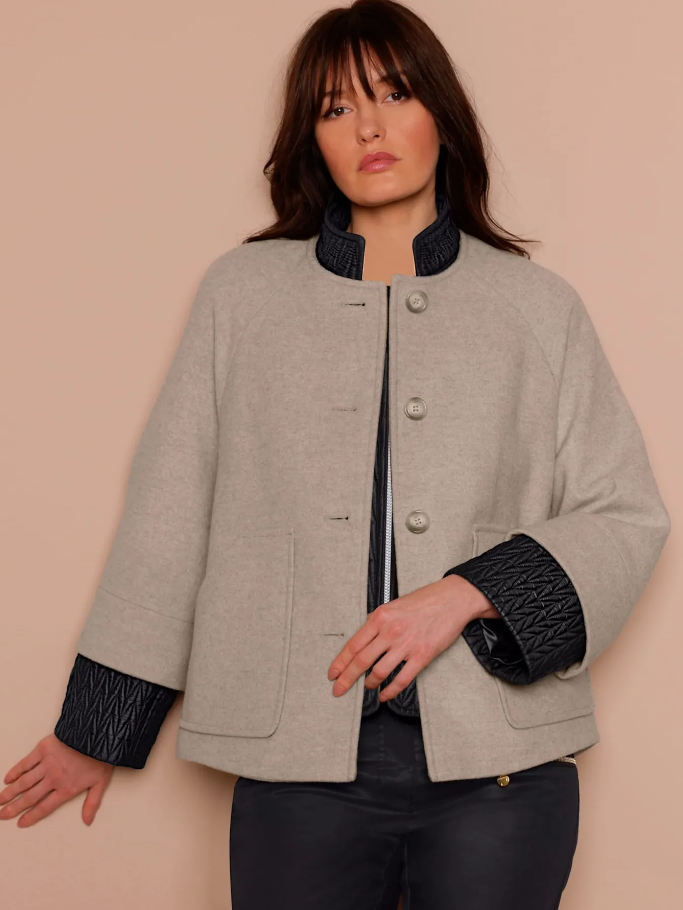 Veste en laine empiècement gilet