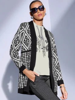 Veste en tricot ajouré 30% laine vierge (mérinos)