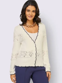 Veste en tricot ajouré avec motif ajouré
