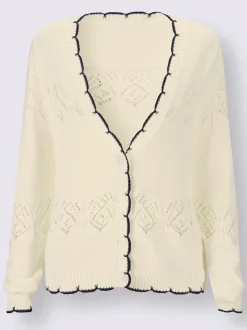 Veste en tricot ajouré avec motif ajouré