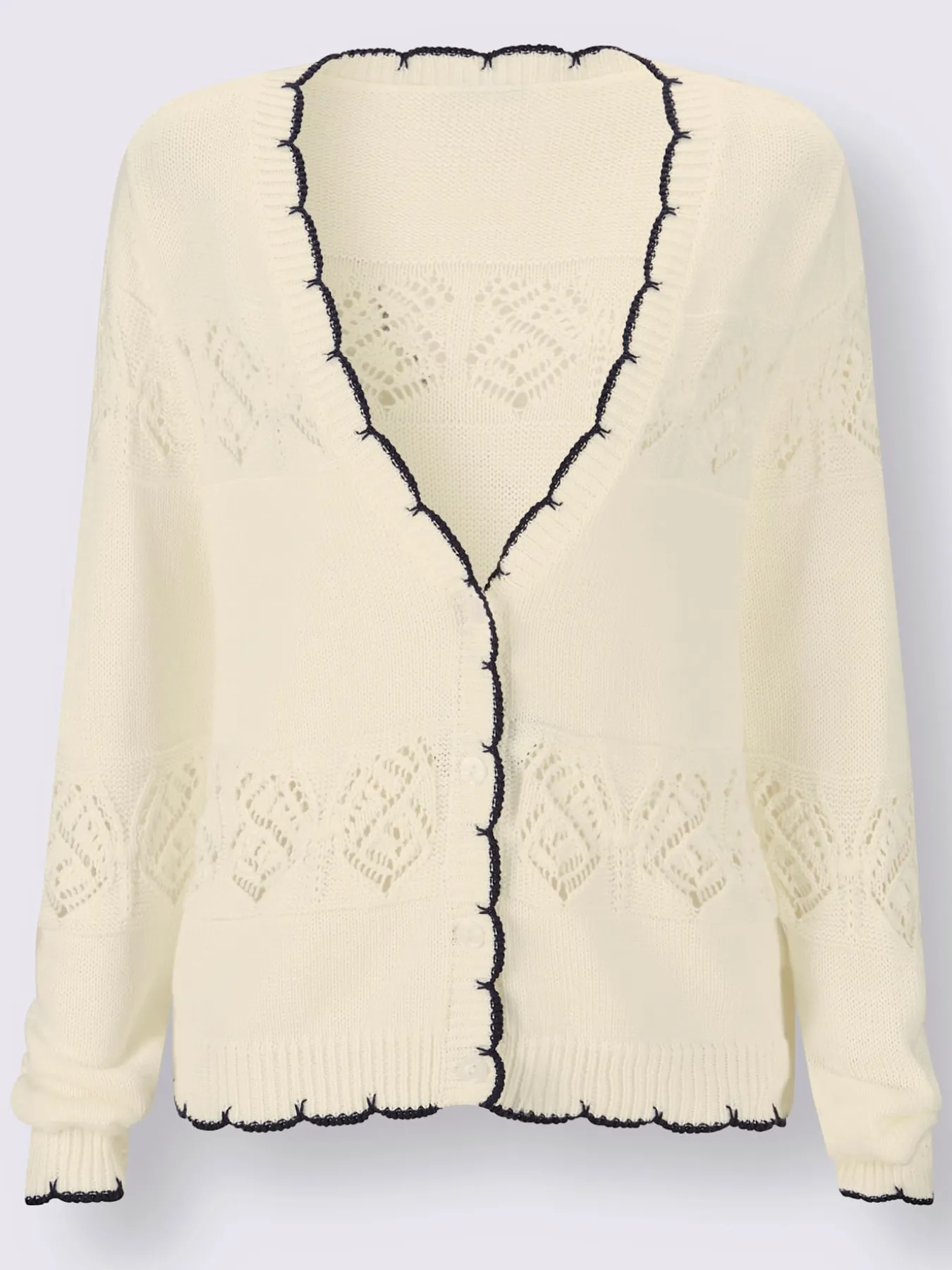 Veste en tricot ajouré avec motif ajouré