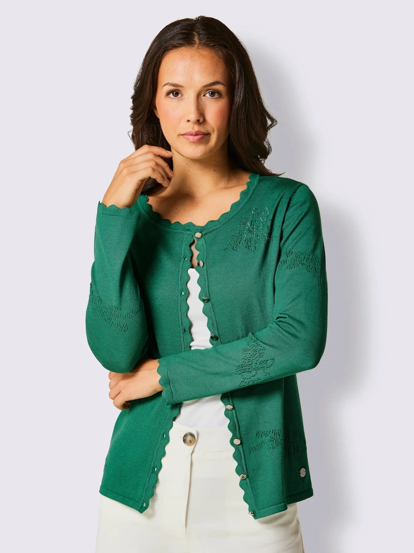 Veste en tricot ajouré mélange de soie de qualité