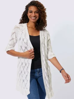 Veste en tricot ajouré motif ajouré léger