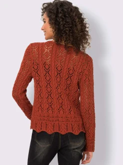 Veste en tricot ajouré motif ajouré intégral