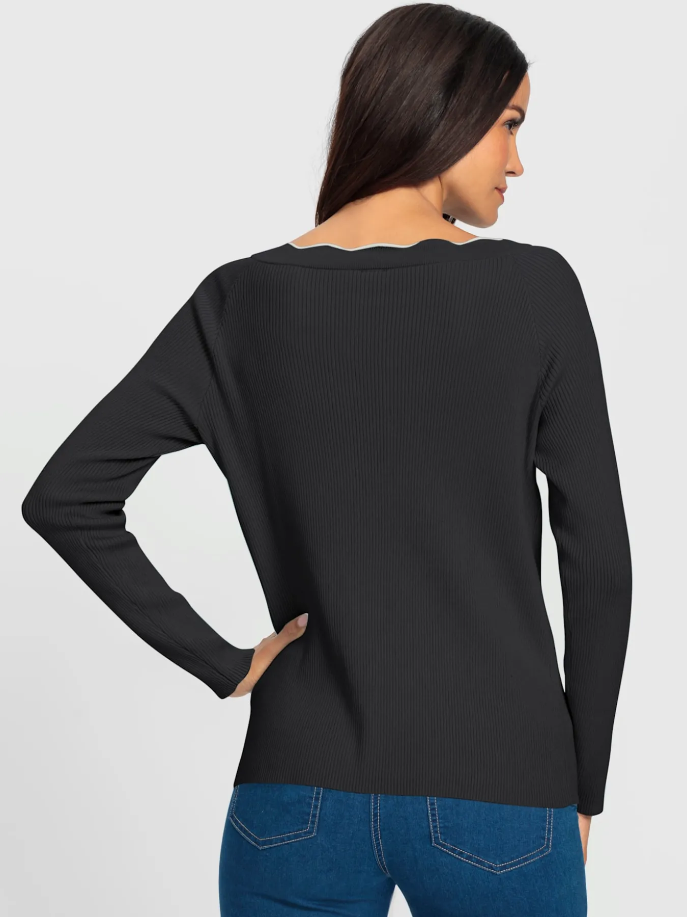 Veste en tricot bord ondulé élégant
