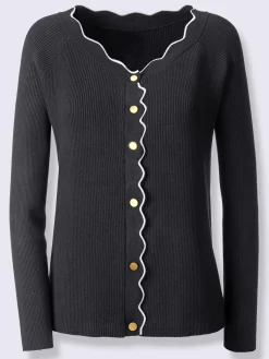 Veste en tricot bord ondulé élégant