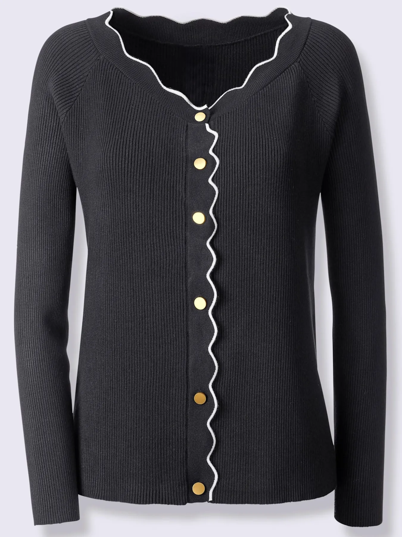 Veste en tricot bord ondulé élégant