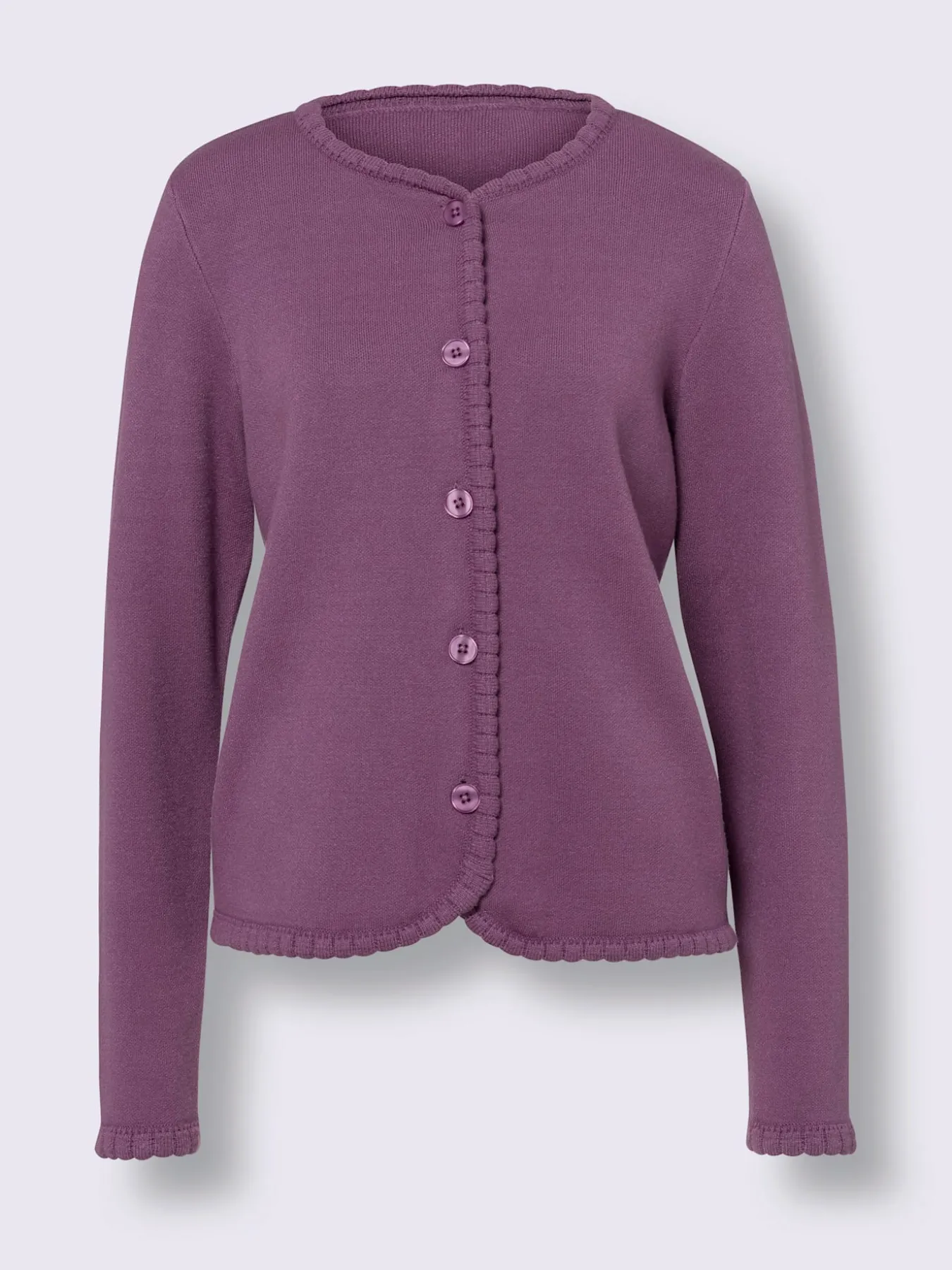 Veste en tricot bords ondulés élégants