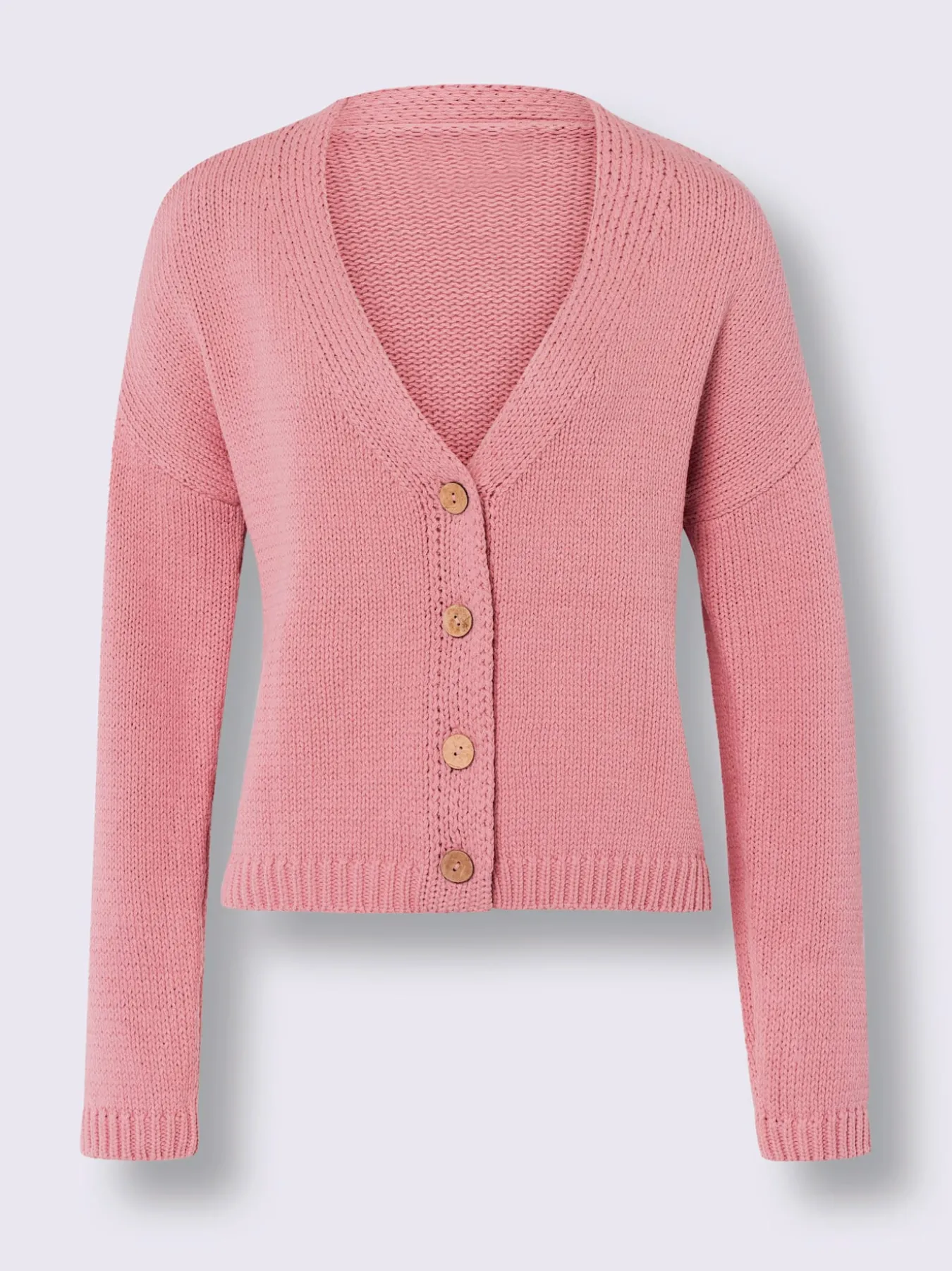 Veste en tricot boutons imitation bois