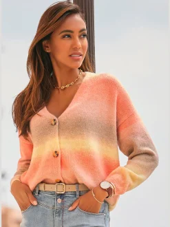 Veste en tricot cardigan original avec encolure en v