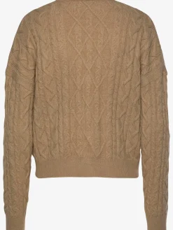 Veste en tricot cardigan court avec poches plaquées devant
