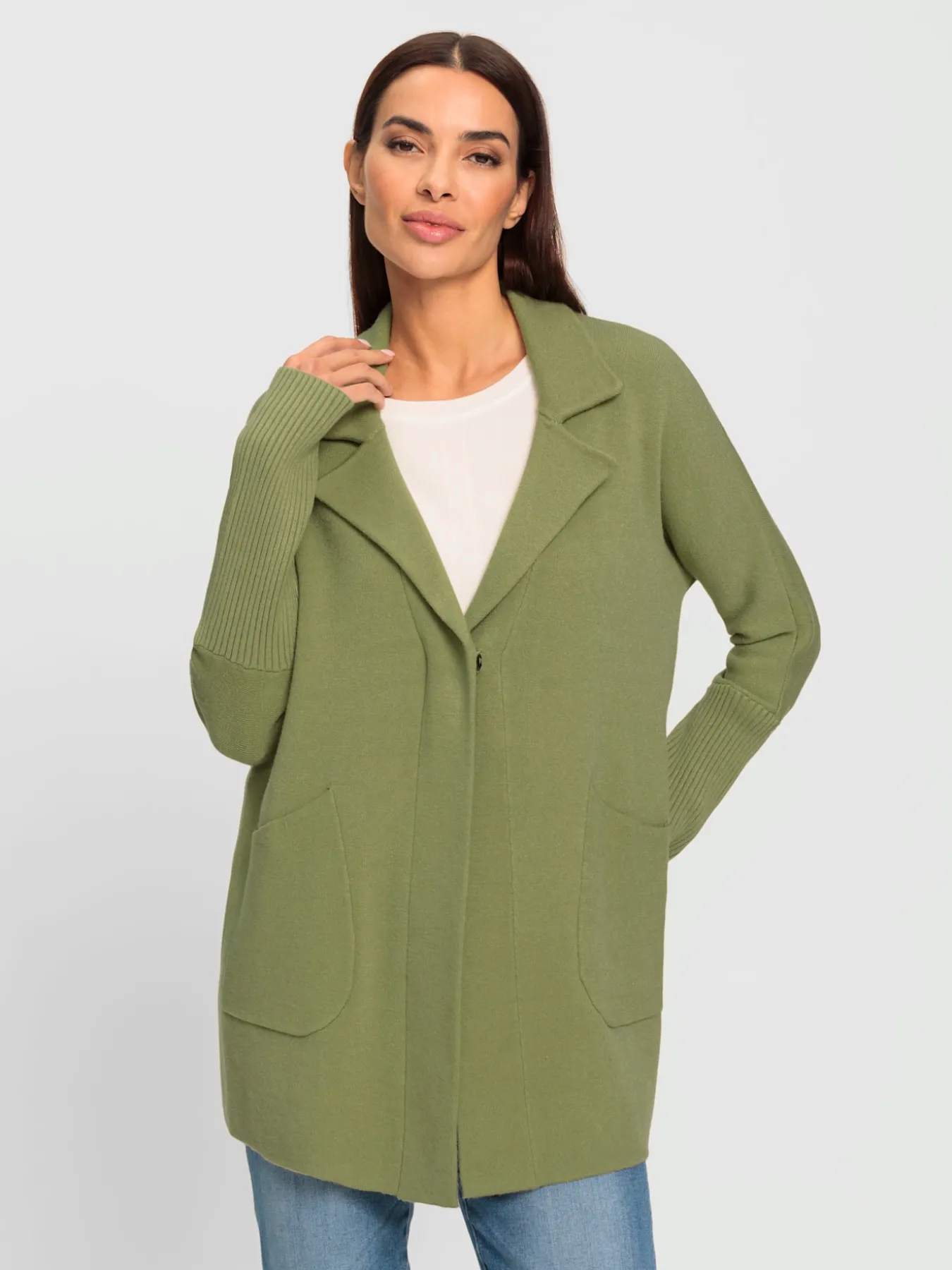 Veste en tricot col à revers élégant