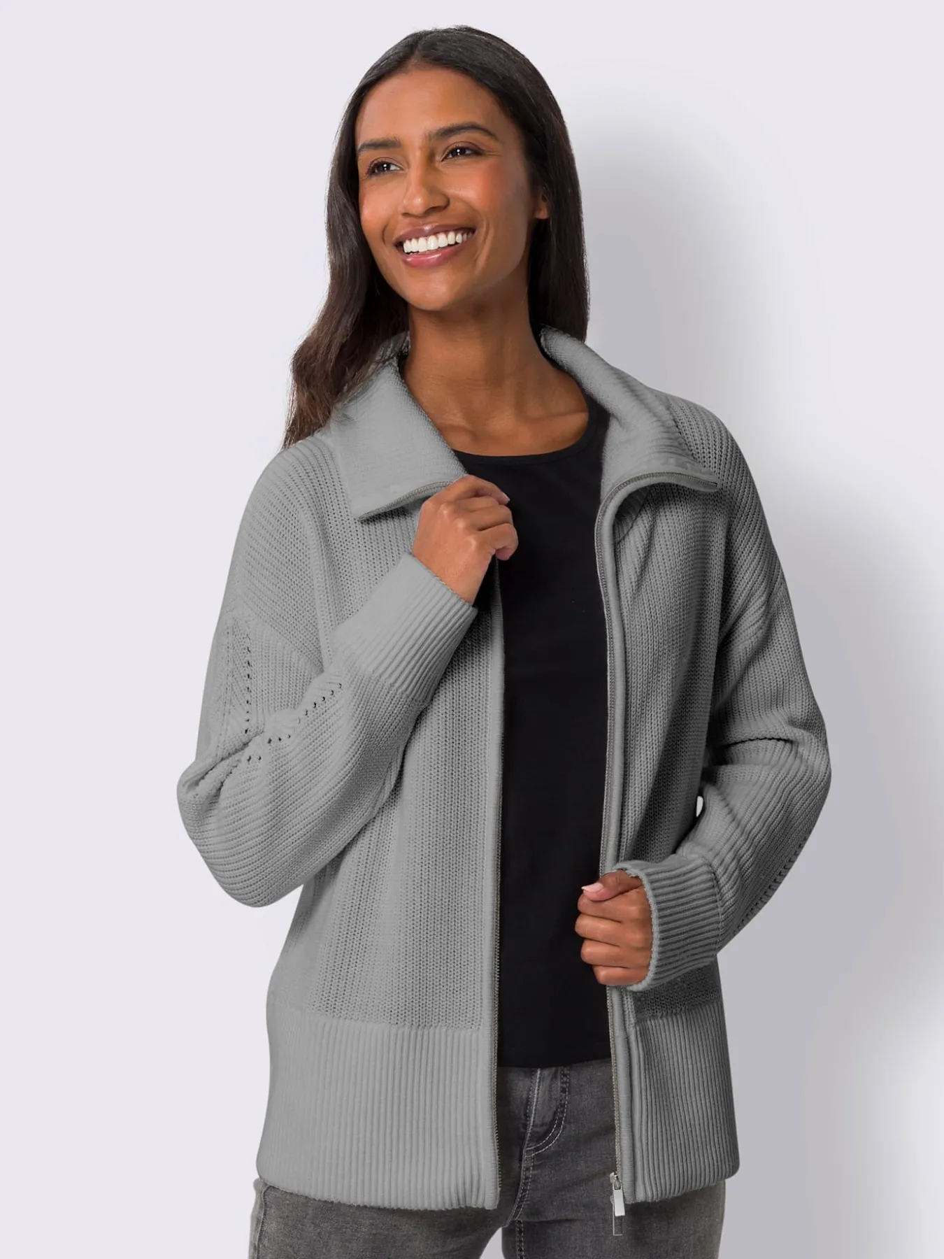Veste en tricot col camionneur