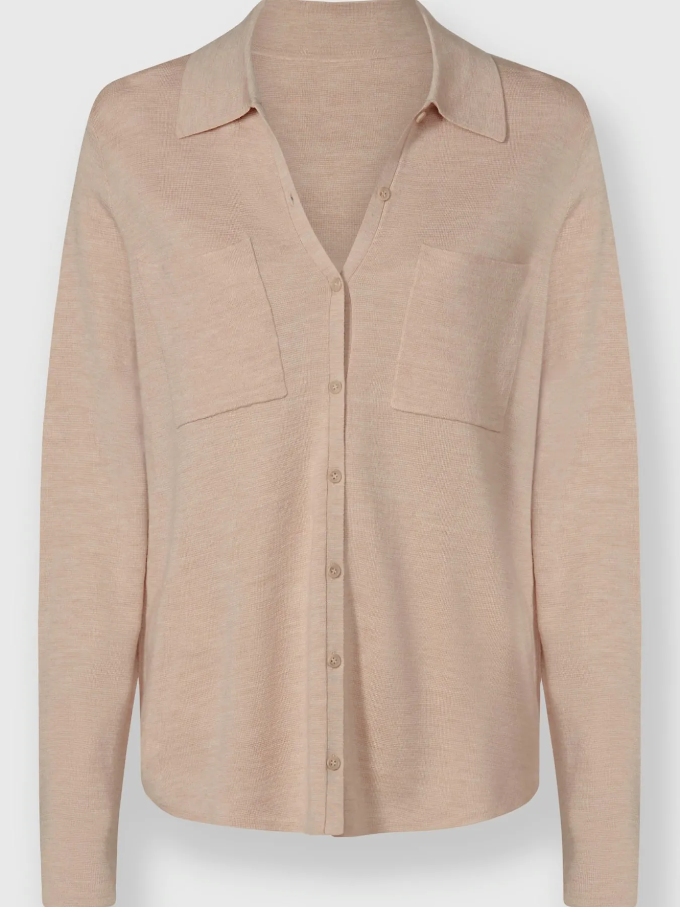 Veste en tricot col polo à longue patte de boutonnage