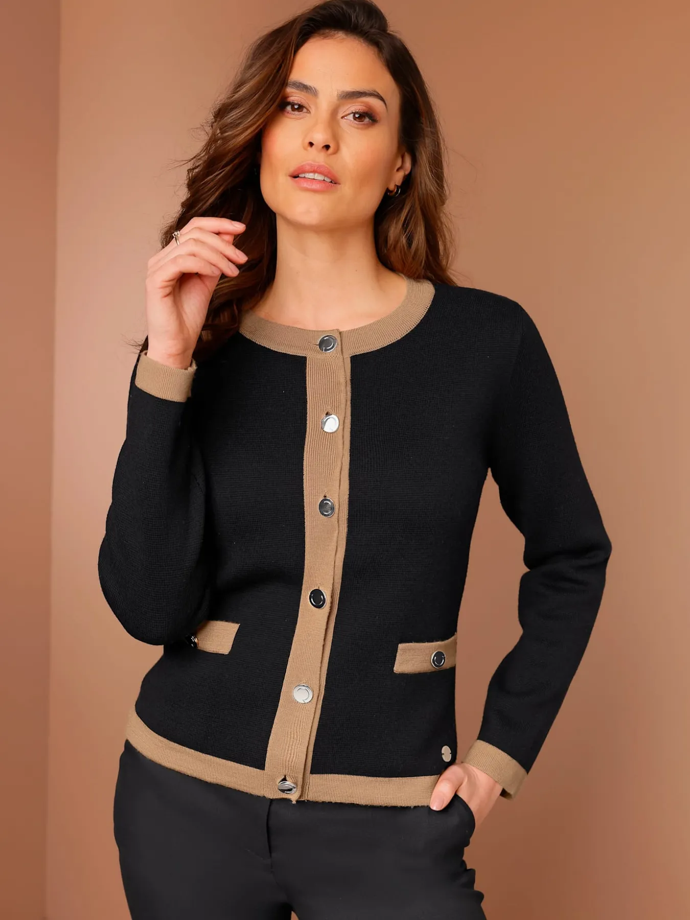 Veste en tricot fin 100% laine vierge (mérinos)