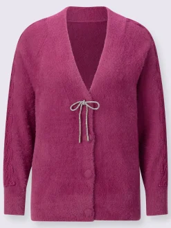Veste en tricot fin encolure en v dégagée