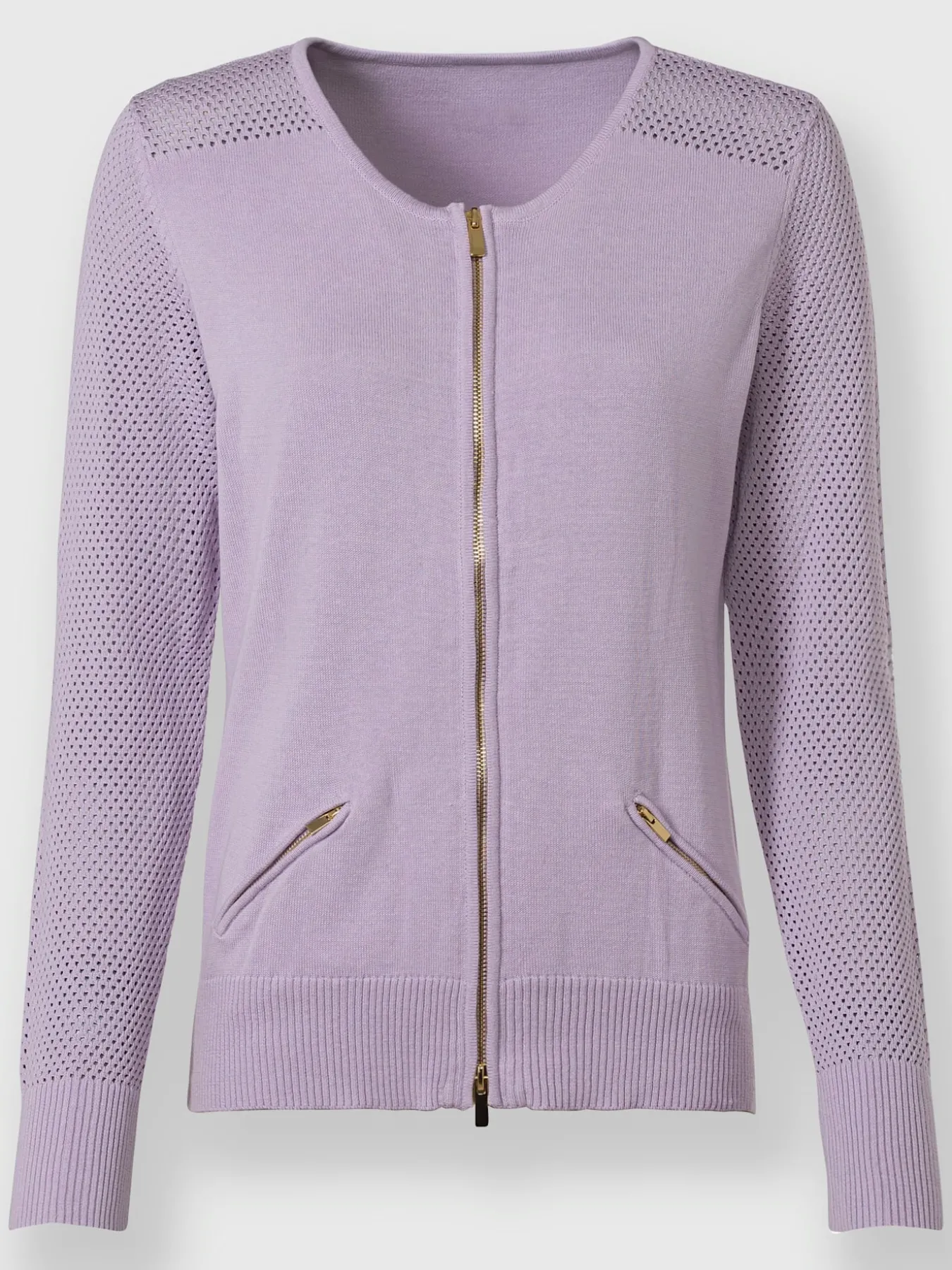 Veste en tricot fin motif tricot ajouré tendance