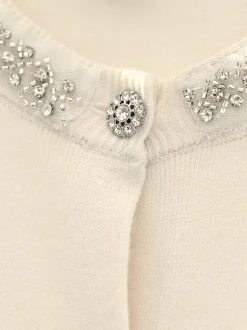 Veste en tricot fin petites pierres brillantes fantaisie