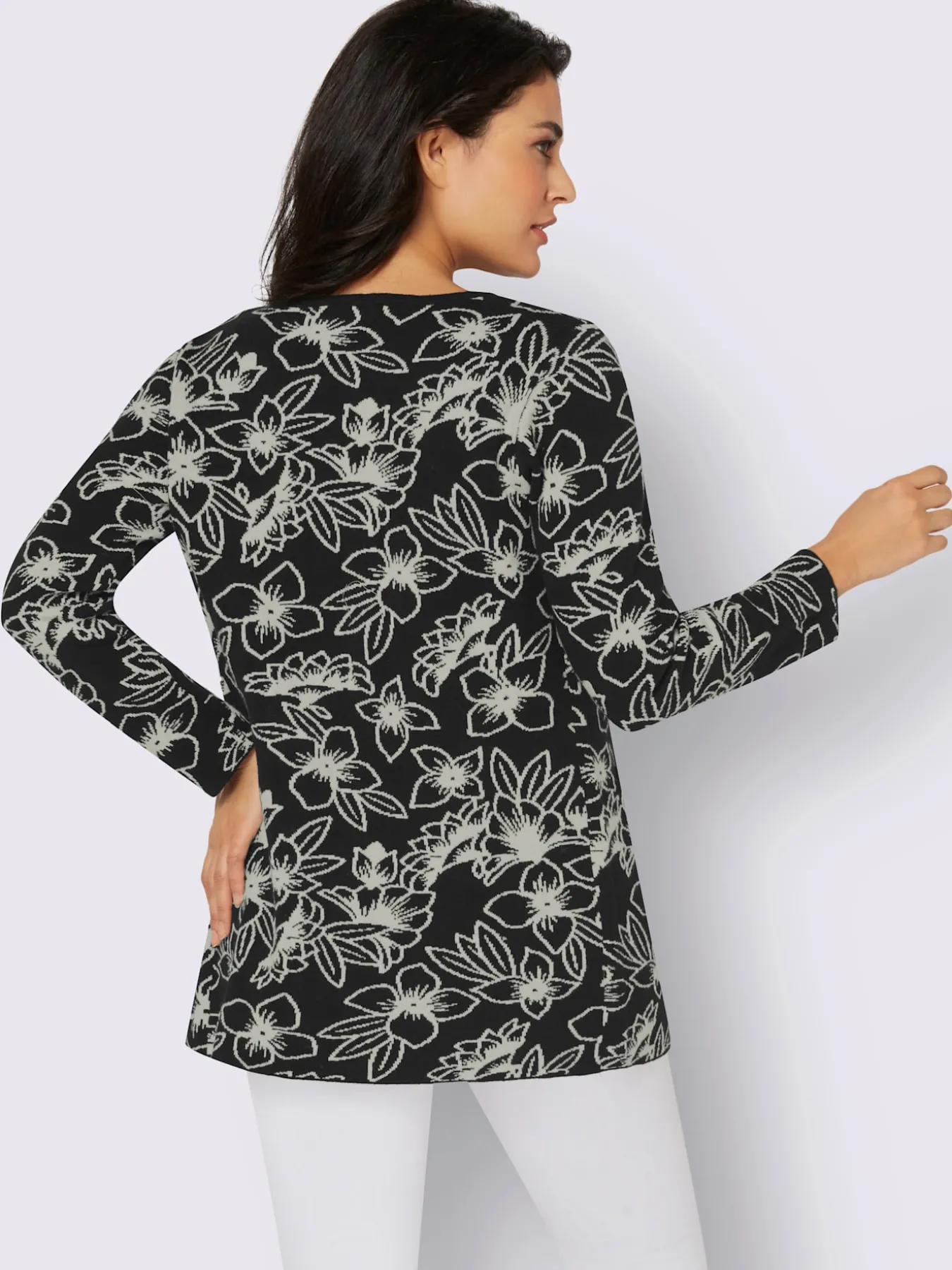 Veste en tricot jacquard 50% laine vierge