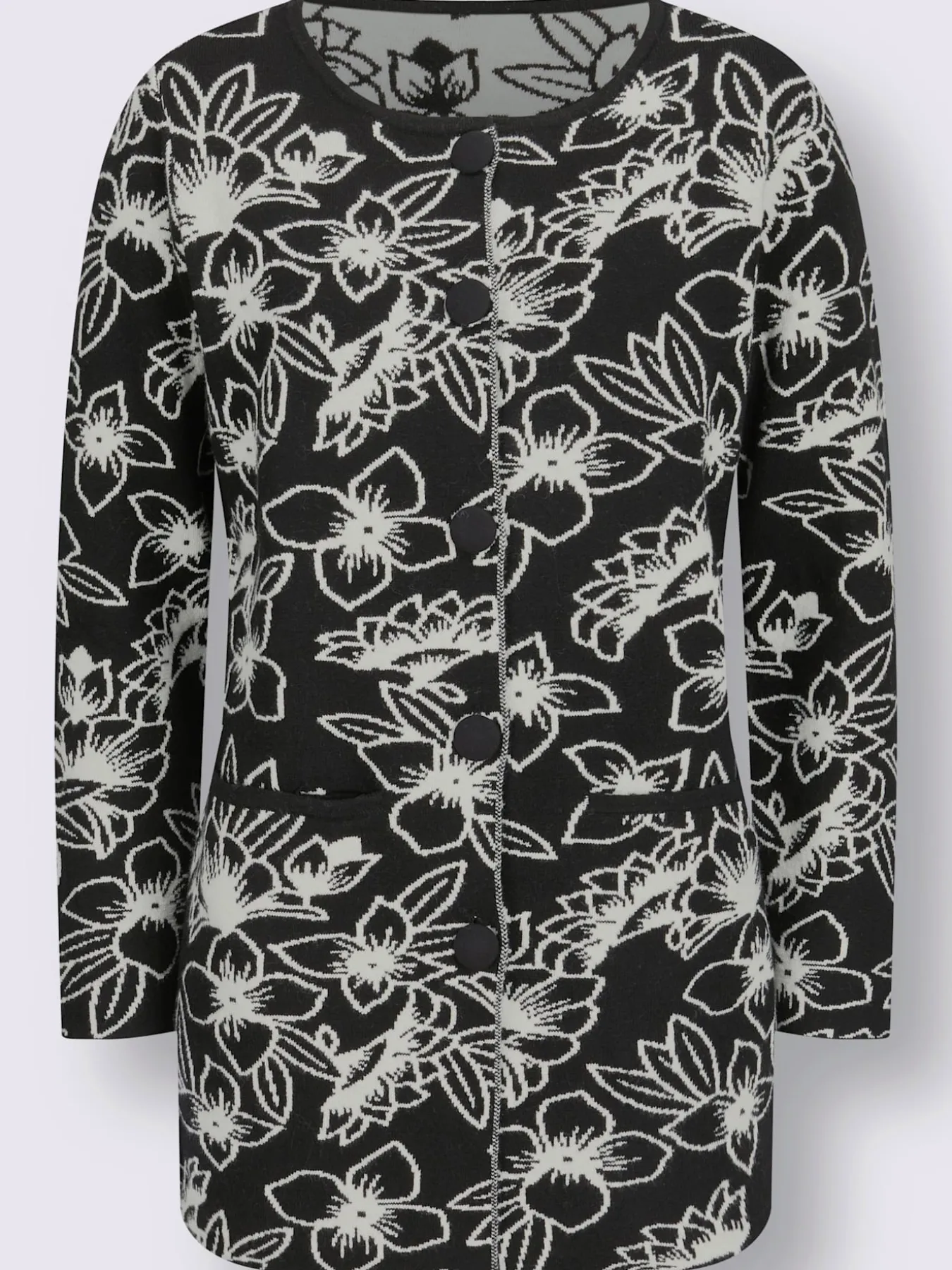 Veste en tricot jacquard 50% laine vierge