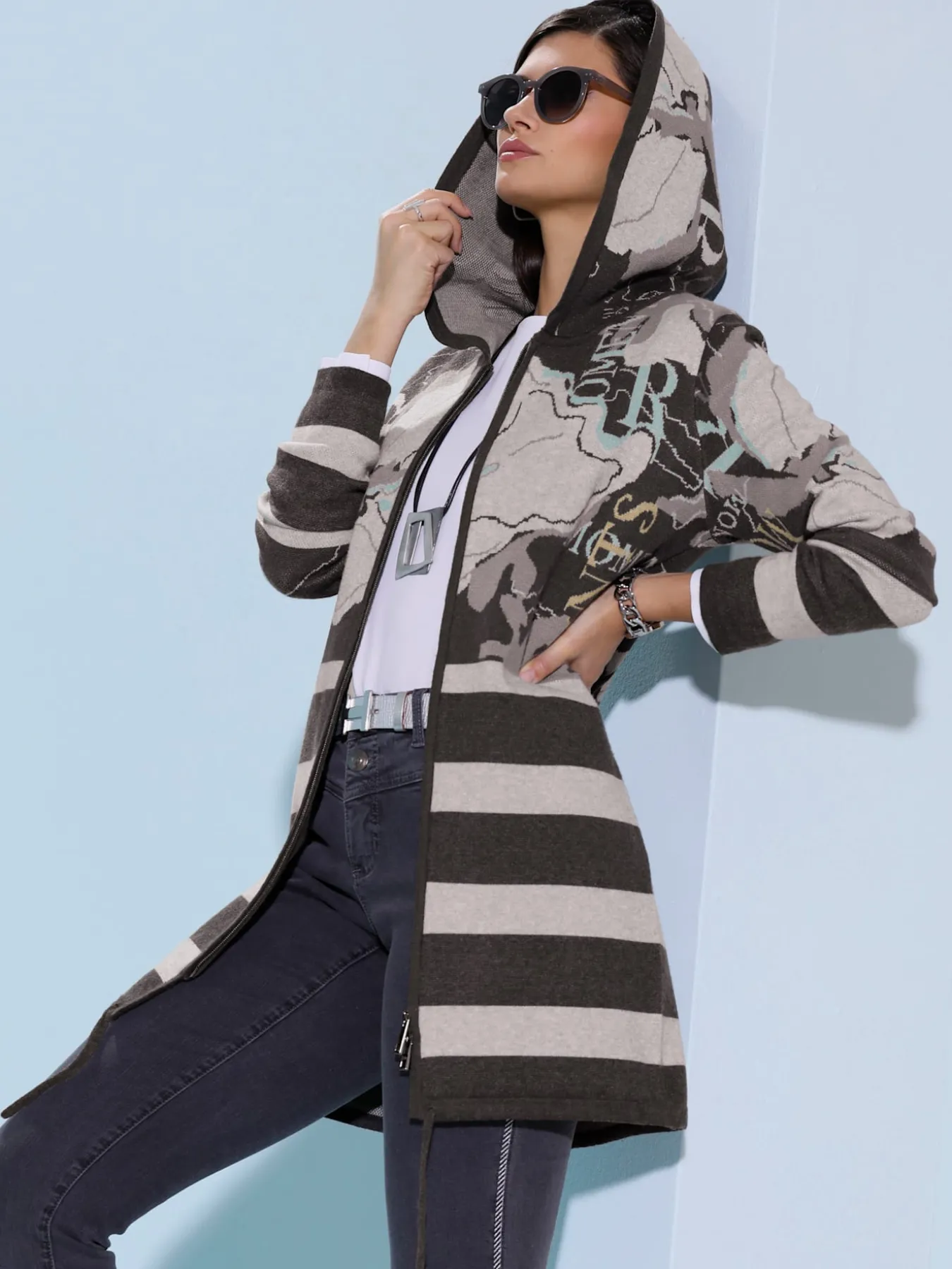 Veste en tricot jacquard mélange de viscose doux