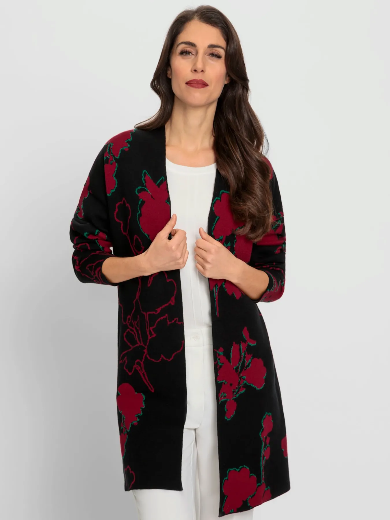 Veste en tricot jacquard 50% viscose (ecovero)