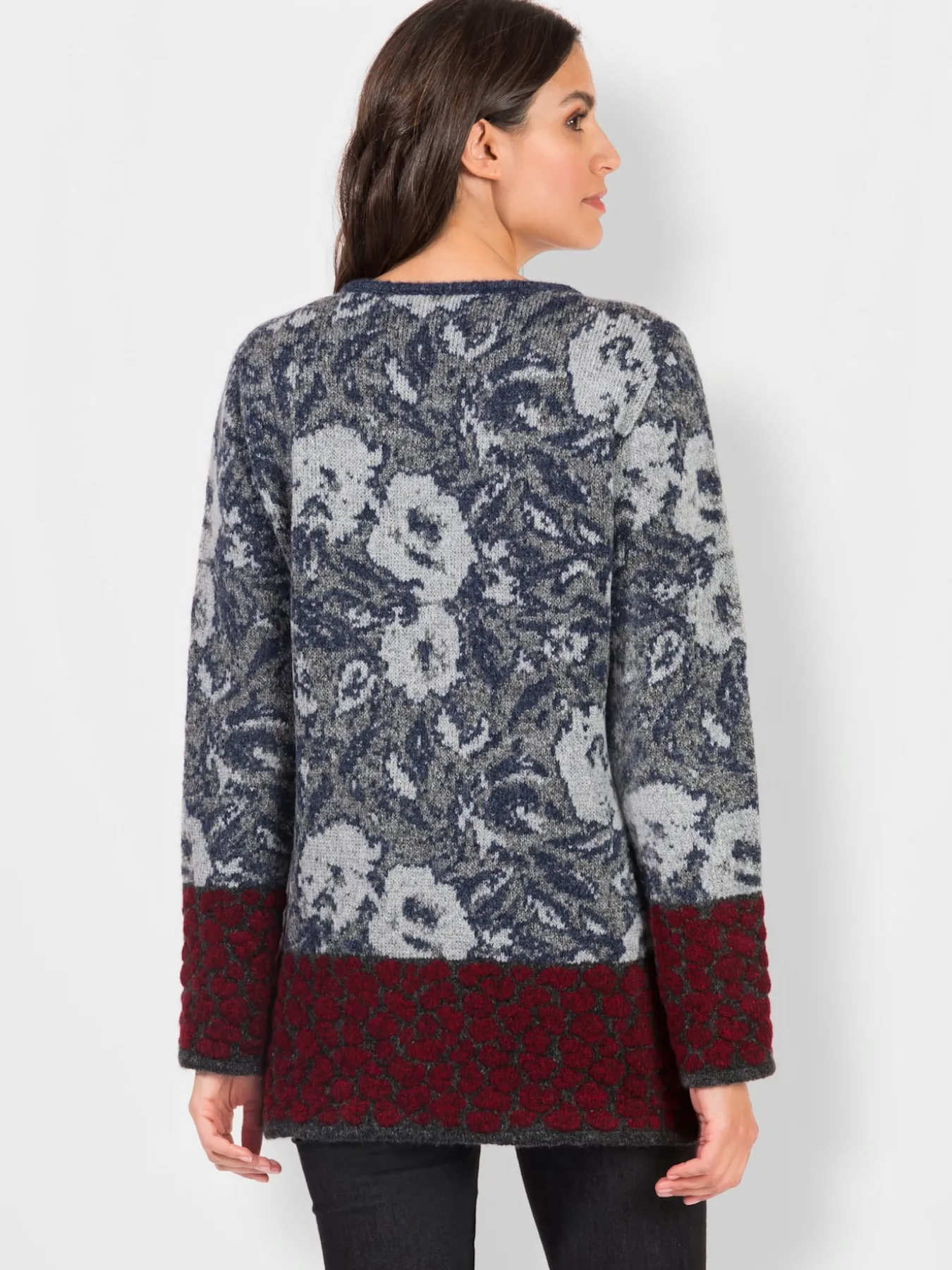 Veste en tricot jacquard joli motif jacquard