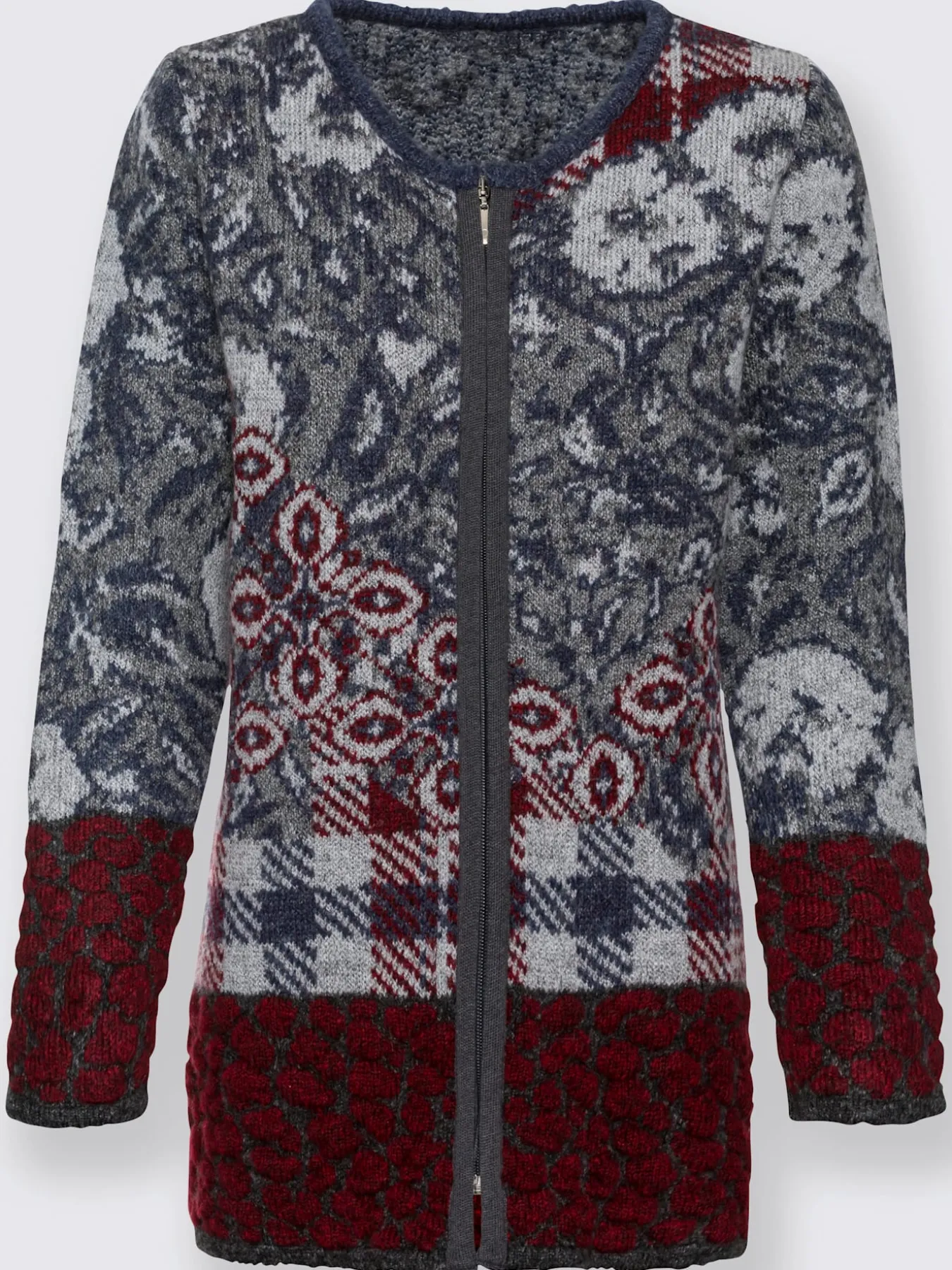 Veste en tricot jacquard joli motif jacquard