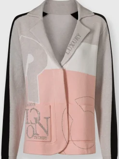Veste en tricot jacquard motif patchwork
