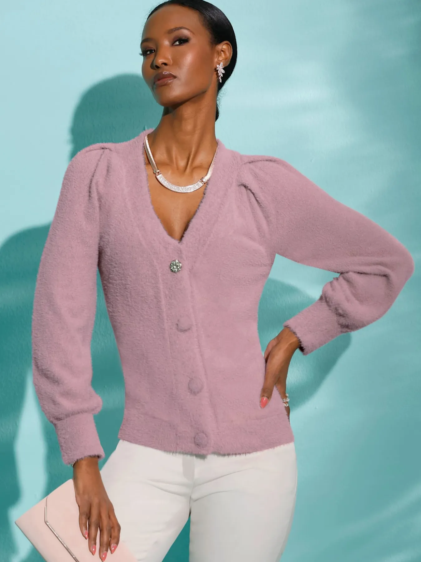 Veste en tricot maille bien-être très douce