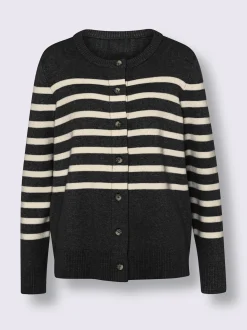 Veste en tricot motif à rayures exclusif
