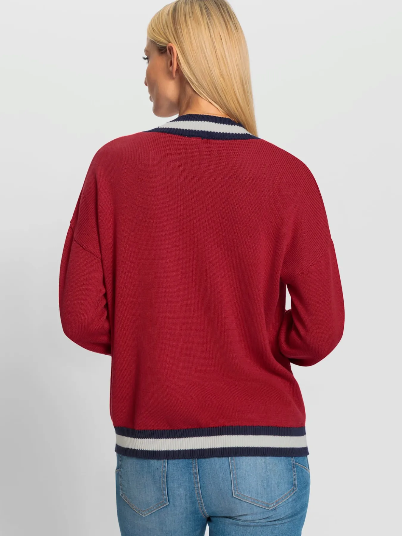 Veste en tricot motif color block tendance