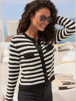Veste en tricot rayures tendance