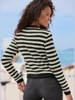 Veste en tricot rayures tendance