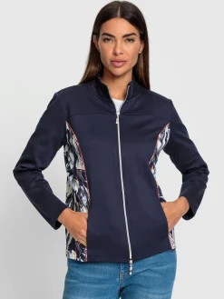 Veste légère empiècements contrastés pour une silhouette affinée