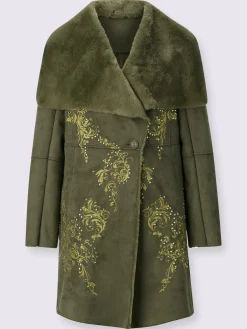 Veste longue doublure imitation fourrure
