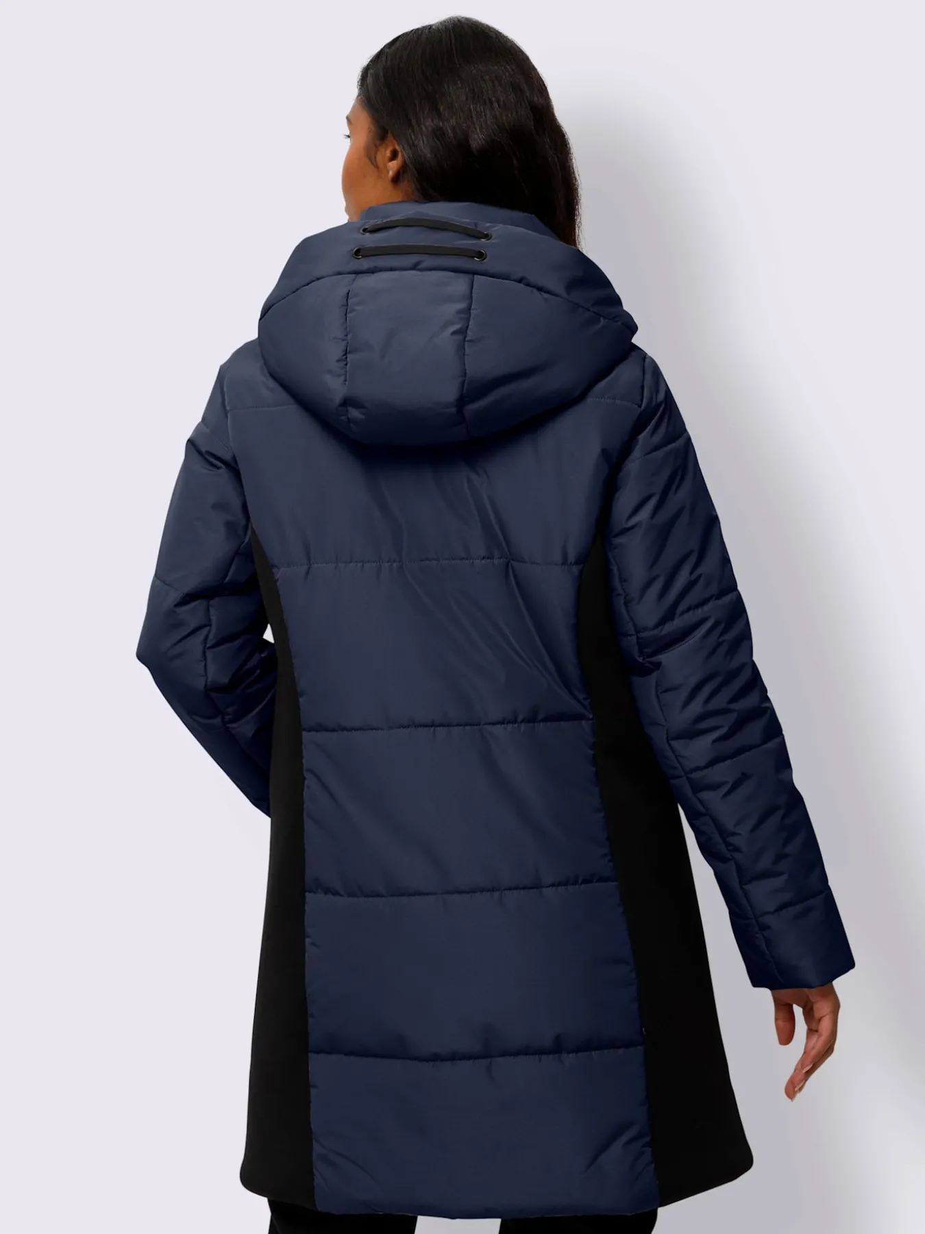 Veste longue empiècements latéraux affinants